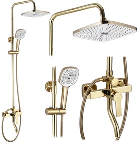 Rea Argus, sprchový set s vaňovou výlevkou, zlatá lesklá, REA-P7840