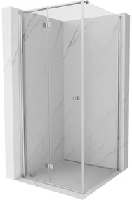 Mexen Mist-F T, 1-krídlový skladací sprchový kút ľavý 70 x 70 cm, číre sklo, chrómový profil, 8A6T-070-070-01-00-L