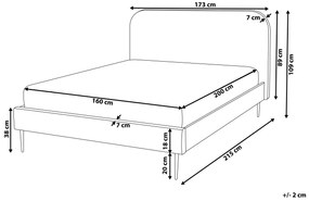 Zamatová posteľ 160 x 200 cm béžová FLAYAT Beliani