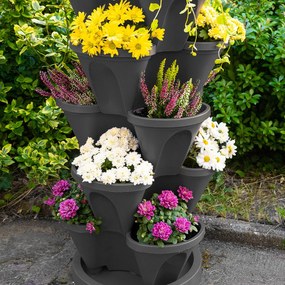 4Home Kvetinová kaskáda 5-dielna, antracit, 5 poschodí