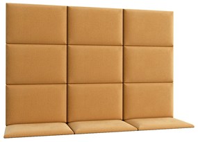 Set 12 čalúnených panelov Quadra 180x120 cm (horčicová). Akcia -20%. Vlastná spoľahlivá doprava až k Vám domov. 1051991