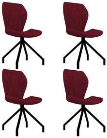 Jedálenské stoličky 4 ks červené umelá koža 3087333