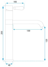 Rea Serra, umývadlová batéria h-250, čierna matná, REA-B1141