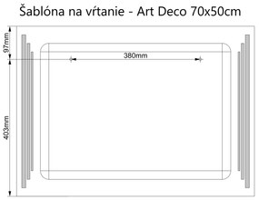 LED zrkadlo Art Deco Vertical 130x80cm studená biela