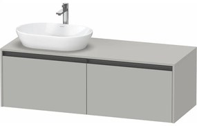 DURAVIT Ketho 2 závesná skrinka pod umývadlo na dosku (umývadlo vľavo), 2 zásuvky, 1400 x 550 x 459 mm, betón šedá matná, K24888L07070000