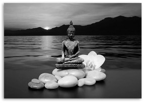 Gario Obraz na plátne Buddha na kameňoch Rozmery: 100 x 70 cm