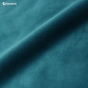 Tyrkysovomodrá čalúnená dvojlôžková posteľ s úložným priestorom s roštom 140x200 cm Kiana – Makamii