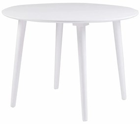 Biely jedálenský stôl z dreva kaučukovníka Rowico Lotte, ⌀ 106 cm