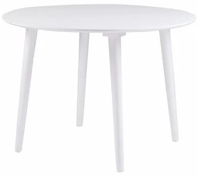 Biely jedálenský stôl z dreva kaučukovníka Rowico Lotte, ⌀ 106 cm