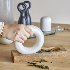 Bloomingville Mažiar Manuella Mango Wood and Marble