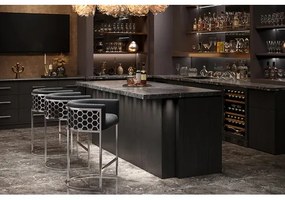 Barová stolička Elegance 47504 Zamat - Šedá - Komfort-nábytok
