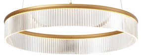 Moderné závesné svietidlo mosadzné 59cm vrátane LED s 3-stupňovým stmievaním - Anello Chandelier