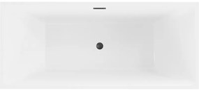 Mexen Lita, voľne stojaca vaňa 170 x 75 cm, biela, čierny matný prepad, 52121707500-70