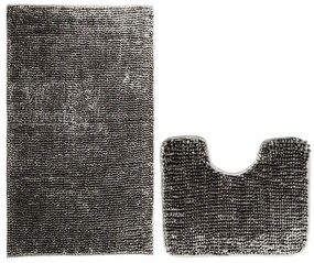Tmavosivé WC kúpeľňové predložky v súprave 2 ks 80x50 cm Bati – Restilo