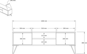 Stojan na televízor Hare White a Anthracite