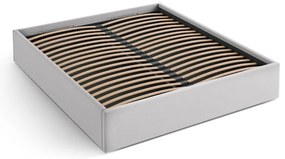 Svetlosivá čalúnená dvojlôžková posteľ s úložným priestorom/bez čela s roštom 140x200 cm Susan – Micadoni