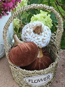 Hnedá textilná dekorácia tekvice Pumpkin M - Ø 12*10 cm