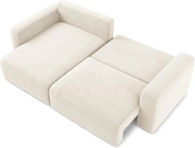 Krémovobiela ženilková rozkladacia/s úložným priestorom rohová pohovka (ľavý roh/s leňoškou) Kona – Makamii