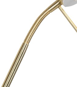 Moderná stojaca lampa mosadz s lampou na čítanie vrátane LED Dim to Warm - Diva