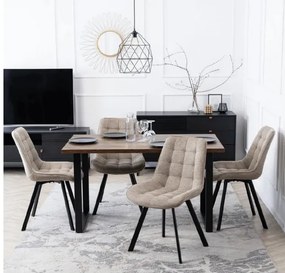 Vintino kreslo BERA Látka - bežová farba, nohy čierne - vintino.sk