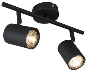Moderné čierne 2-svetlové naklápacie bodové svietidlo - Jeana