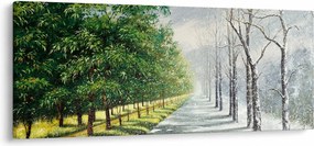 Obraz - Zima versus leto (120x50 cm)