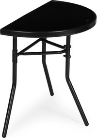 MultiGarden Polkruhový sklenený stolík na balkón a terasu - čierny MultiGarden