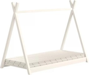 Detská posteľ Tipi 70x140 drevený domček - biely