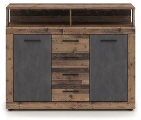 Komoda RUNA tmavohnedá/antracitová