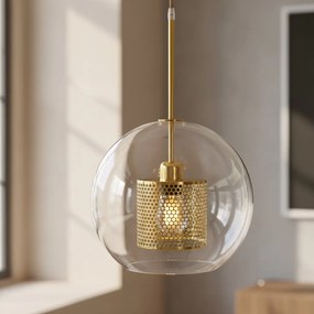 Toolight - závesná sklenená lampa APP555-1CP 25cm, zlatá, OSW-08748