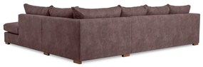 Tmavohnedá rohová pohovka z imitácie kože (pravý roh) Hamburg – Scandic