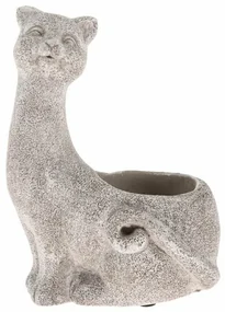 Betónový kvetináč Mačka, sivá, 16,5 x 22 x 13,5 cm