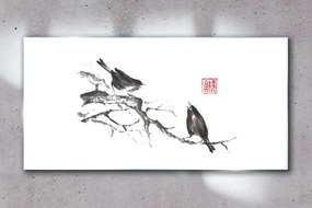 Skleneny obraz Pobočky zvierat vtákov