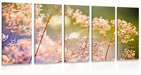 5-dielny obraz zátišie z kvetov - 100x50