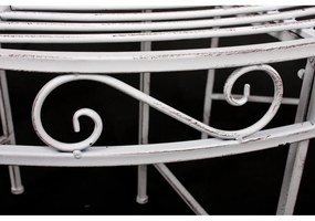 Biela kovová záhradná lavica Varda – Garden Pleasure