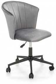 Kancelárska otočná stolička PASCO — zamat, šedá