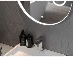 Mexen Ella, LED kúpeľňové zrkadlo s podsvietením a kozmetickým zrkadielkom 100x100 cm, 6000K, ochrana proti zahmlievaniu, 9811-100-100-611-00