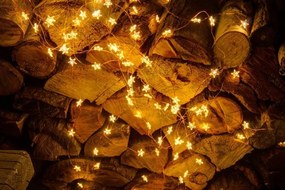 DECOLED LED světelný řetěz, hvězdičky, 12 x 1,5 m, teple bílá, 180 diod