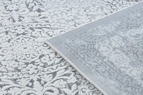 Moderný koberec NOBLE 9479 65 ornament vintage - Štrukturálny, dve vrstvy rúna, krémová sivá Veľkosť: 120x170 cm