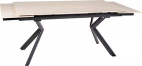 Jedálenský rozkladací stôl Norton 160/240 cm keramika travertín/čierny