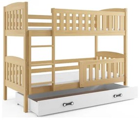 Detská poschodová posteľ KUBUS s úložným priestorom 80x190 cm - borovica Ružová