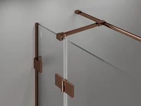 Mexen Lunar T, sklápací sprchový kút ľavý 110 x 70 cm, 8mm číre sklo, profil ružové zlato, 834T-110-070-60-00-L