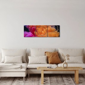 Obraz abstrakcie (s hodinami) (90x30 cm)