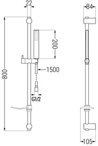 Mexen sprchový set DF00, čierna, 785004582-70