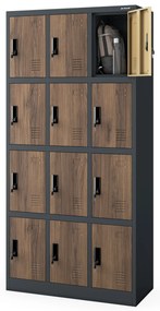 Šatňová skriňa MARCIN, 900 x 1850 x 400 mm, Eco Design: antracit/orech