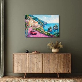 Obraz - Ružová cesta na pobreží (90x60 cm)