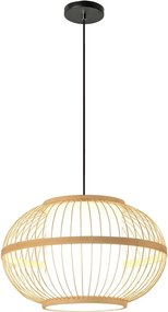 Toolight Natural, závesné stropné svietidlo 50cm 1xE27 APP1632-1CP, prírodná hnedá-biela, OSW-05144
