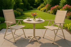 Skladacie záhradné kreslá béžové - set 2 kusov