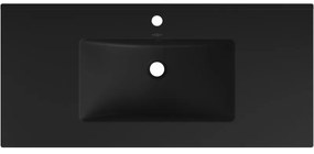 Mexen Atena, umývadlo na zapustenie do dosky 101 x 46 cm, čierna matná, 25011070