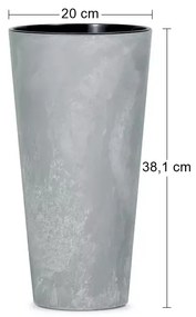 Plastový kvetináč DTUS200E 20 cm - sivý betón